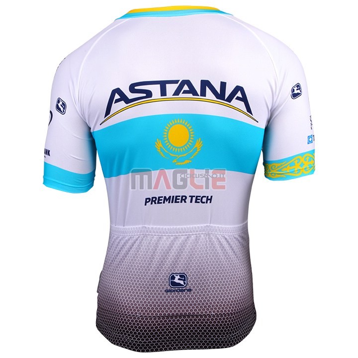 Maglia Astana Manica Corta 2018 Bianco Blu